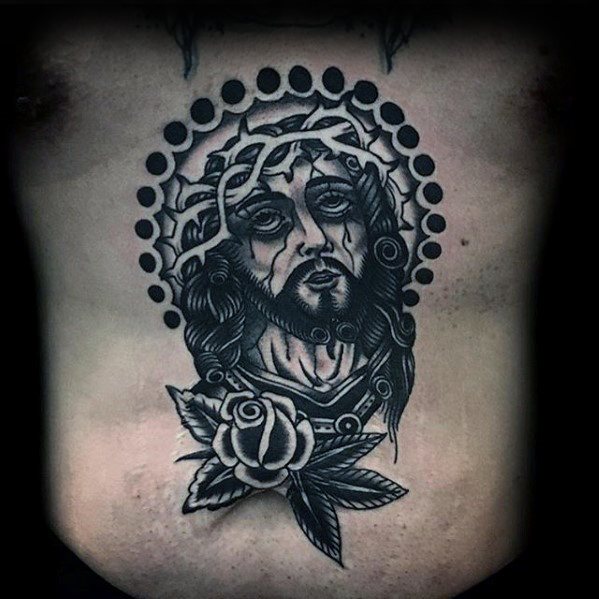tatuaje jesus pecho para hombre 31