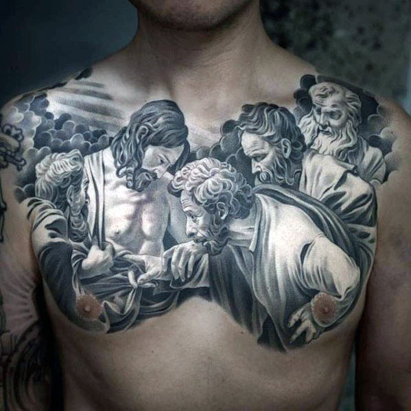 tatuaje jesus pecho para hombre 33