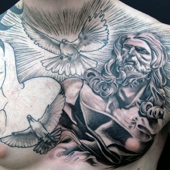 tatuaje jesus pecho para hombre 34
