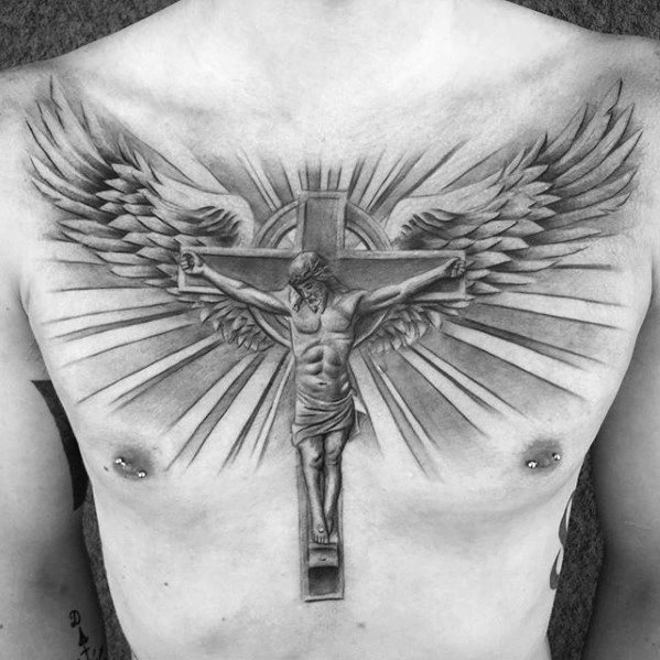 tatuaje jesus pecho para hombre 36