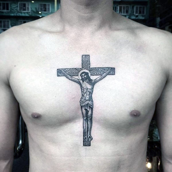 tatuaje jesus pecho para hombre 38