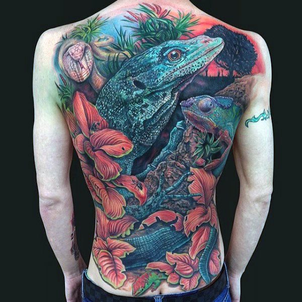 tatuaje lagarto para hombre 55