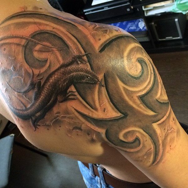 tatuaje lagarto para hombre 60