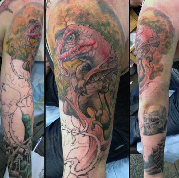 tatuaje lagarto para hombre 74