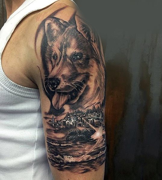 tatuaje perro para hombre 48