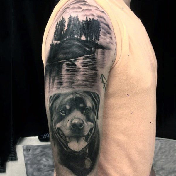 tatuaje perro para hombre 77