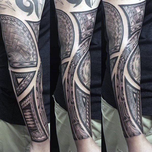 tatuaje polinesio antebrazo para hombre 03