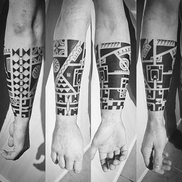tatuaje polinesio antebrazo para hombre 09