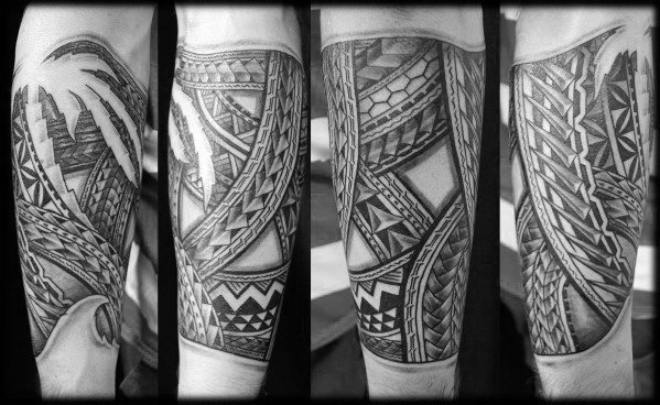 tatuaje polinesio antebrazo para hombre 15