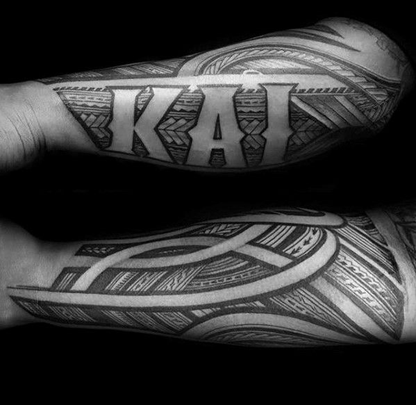 tatuaje polinesio antebrazo para hombre 16