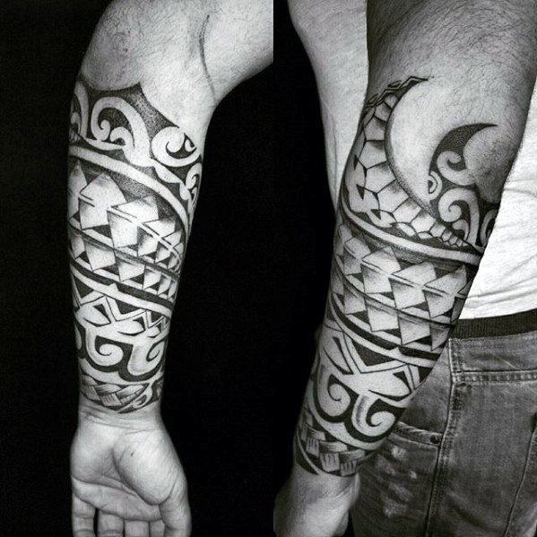 tatuaje polinesio antebrazo para hombre 28