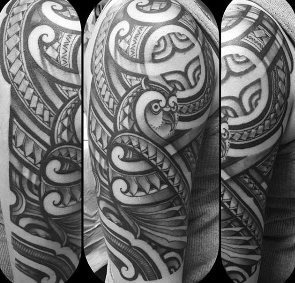 tatuaje polinesio brazo para hombre 14