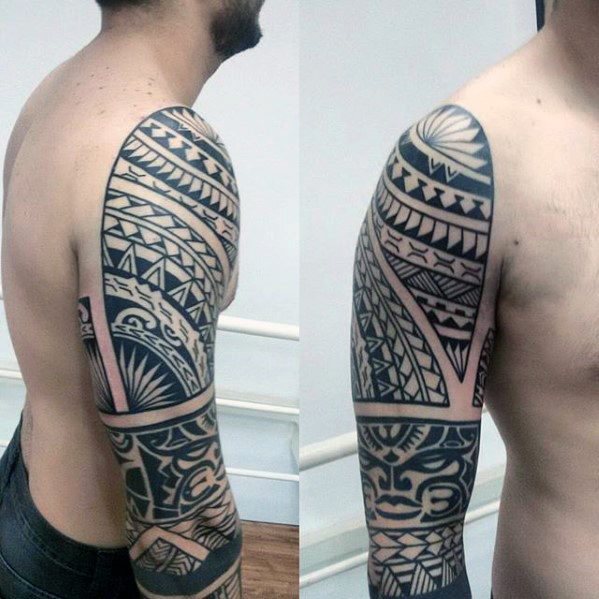 tatuaje polinesio brazo para hombre 42