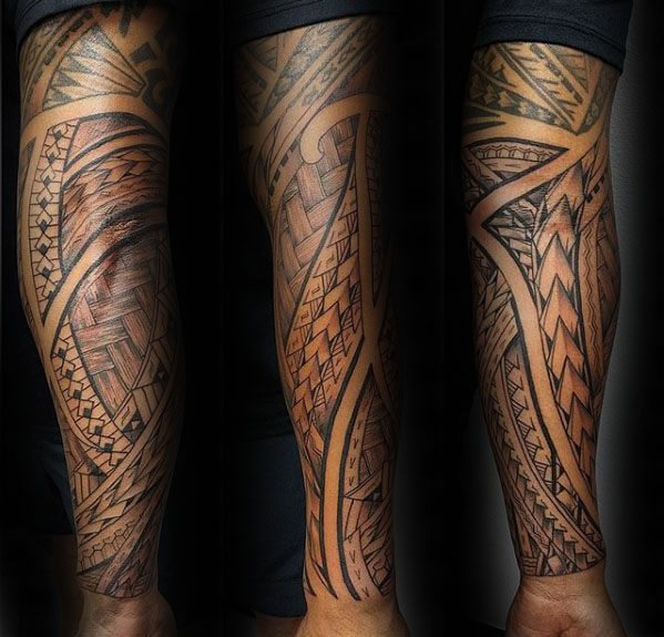 tatuaje polinesio manga para hombre 02