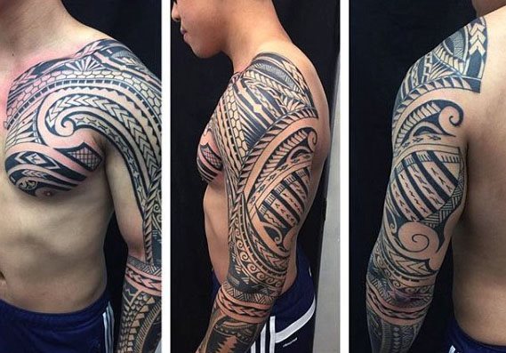 tatuaje polinesio manga para hombre 31