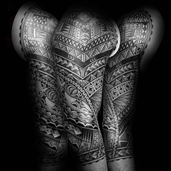 tatuaje polinesio media manga para hombre 20
