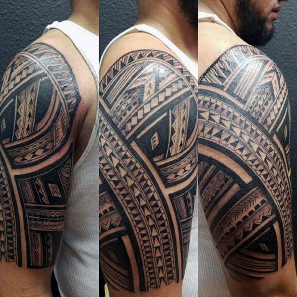tatuaje polinesio media manga para hombre 22