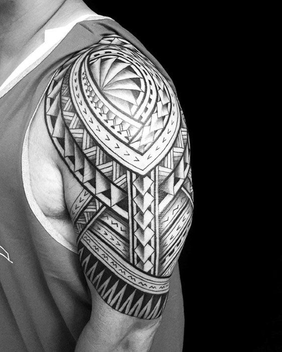 tatuaje polinesio media manga para hombre 27