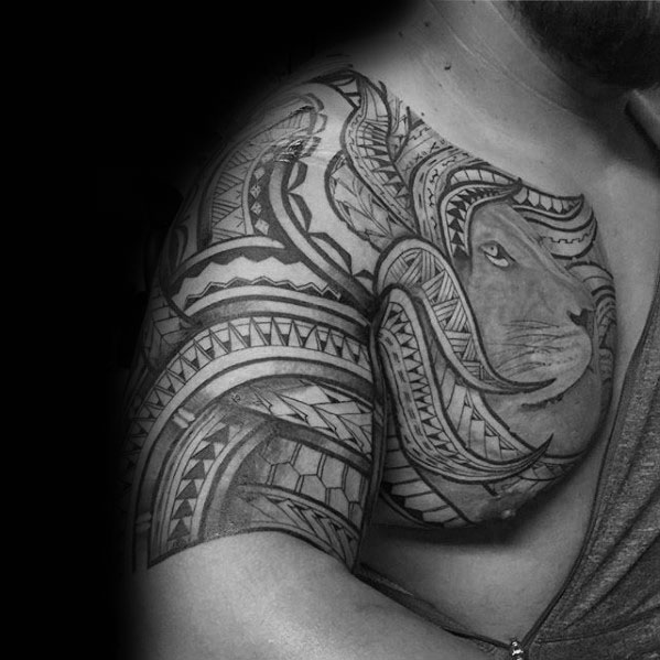 tatuaje polinesio media manga para hombre 29