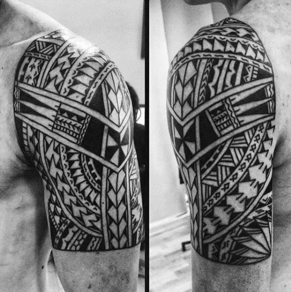 tatuaje polinesio media manga para hombre 41