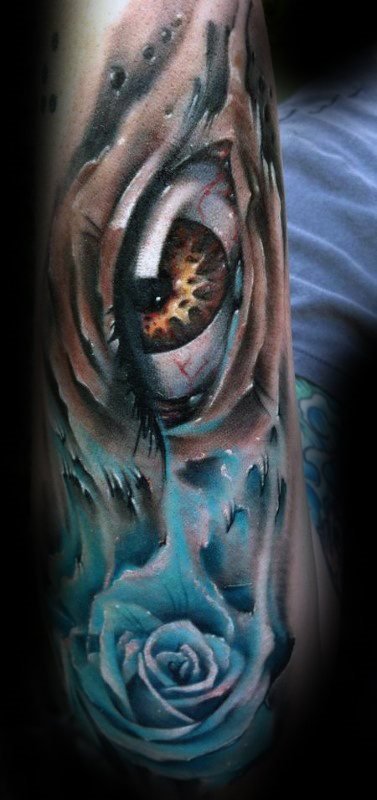 tatuaje rosa real para hombre 01