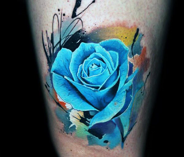 tatuaje rosa real para hombre 03