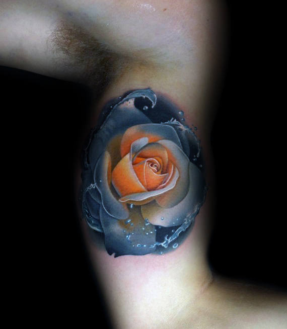 tatuaje rosa real para hombre 20