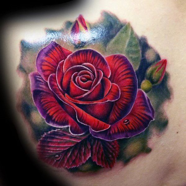 tatuaje rosa real para hombre 31