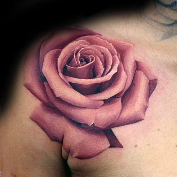 tatuaje rosa real para hombre 39