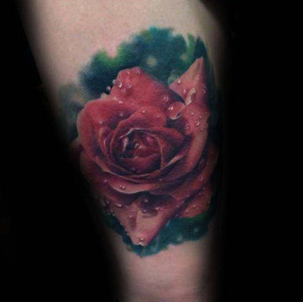 tatuaje rosa real para hombre 56
