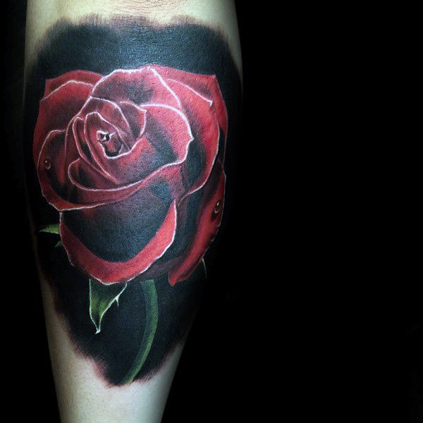 tatuaje rosa real para hombre 58