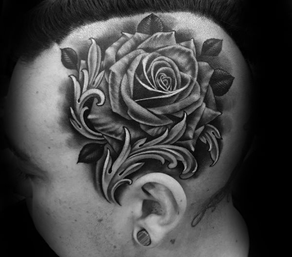 tatuaje rosa real para hombre 60