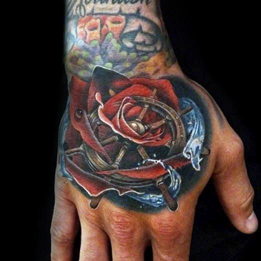 tatuaje rosa real para hombre 61