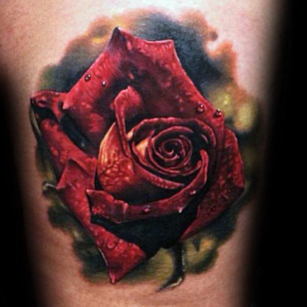 tatuaje rosa real para hombre 67