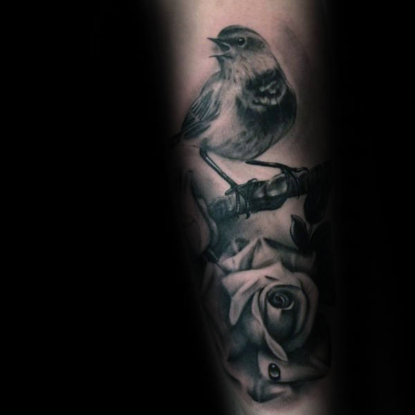 tatuaje rosa real para hombre 68