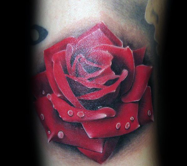 tatuaje rosa real para hombre 72