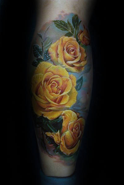 tatuaje rosa real para hombre 80
