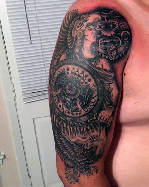 tatuaje azteca para hombre 07