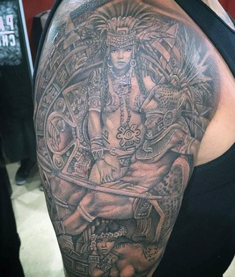 tatuaje azteca para hombre 10