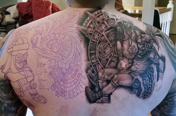 tatuaje azteca para hombre 38
