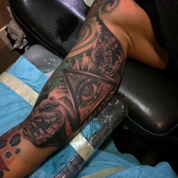 tatuaje azteca para hombre 47