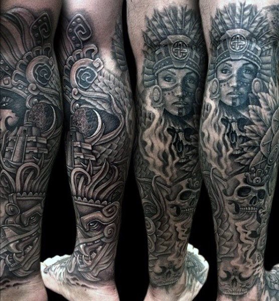 tatuaje azteca para hombre 53