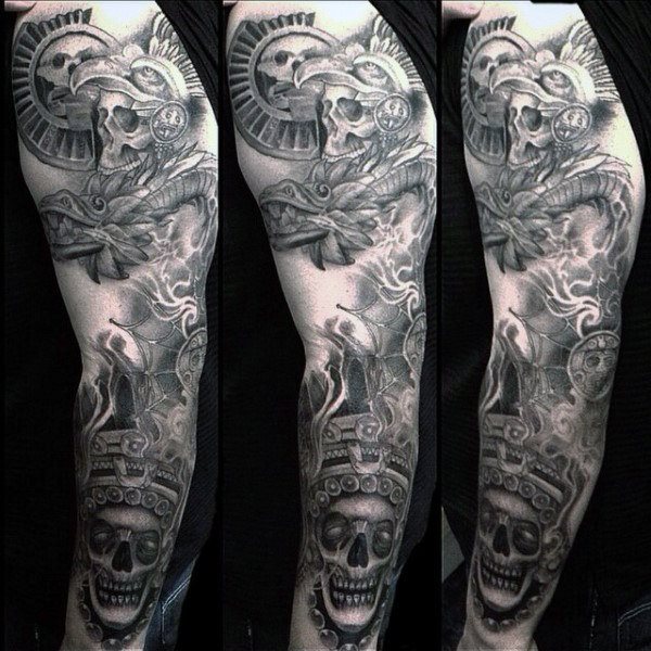 tatuaje azteca para hombre 59