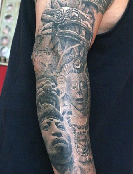 tatuaje azteca para hombre 64