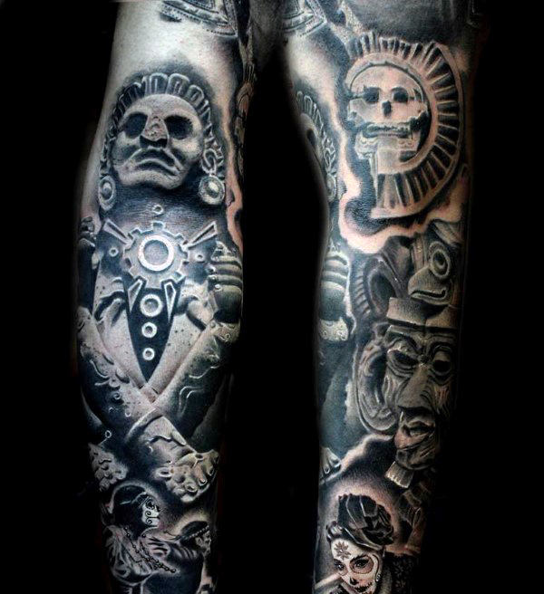 tatuaje azteca para hombre 67