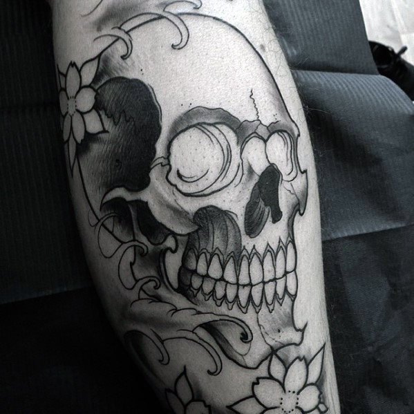 tatuaje calavera craneo japones para hombre 07