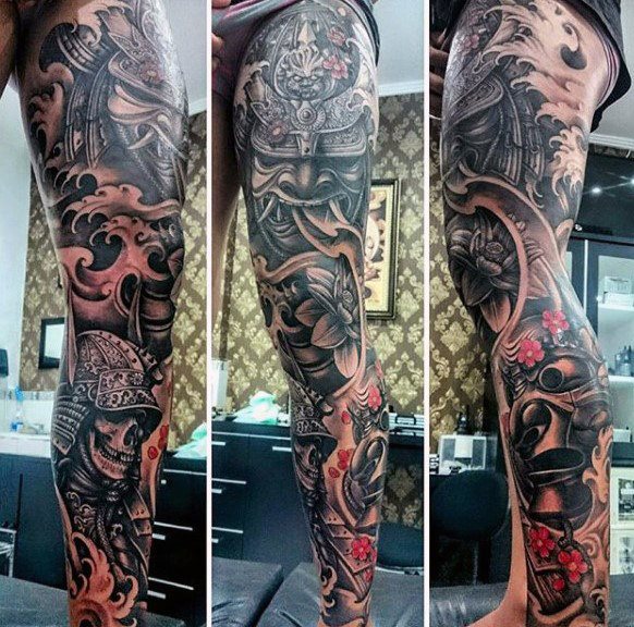 tatuaje calavera craneo japones para hombre 26