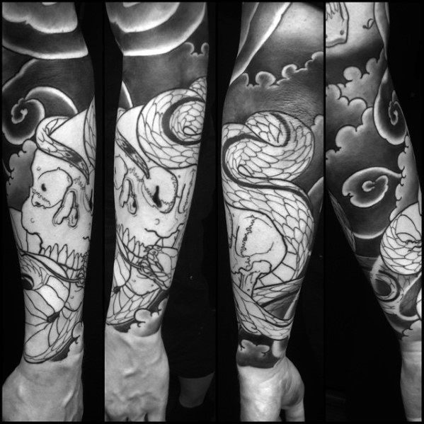tatuaje calavera craneo japones para hombre 28