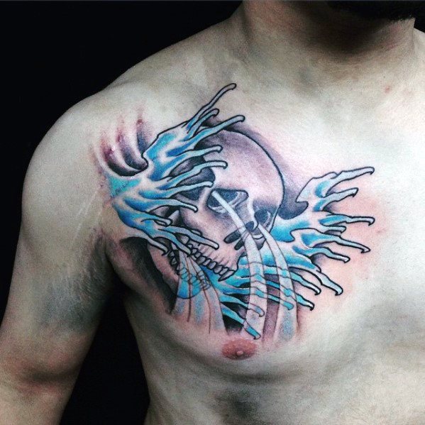 tatuaje calavera craneo japones para hombre 30