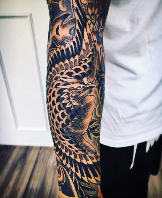 tatuaje fenix japones para hombre 05